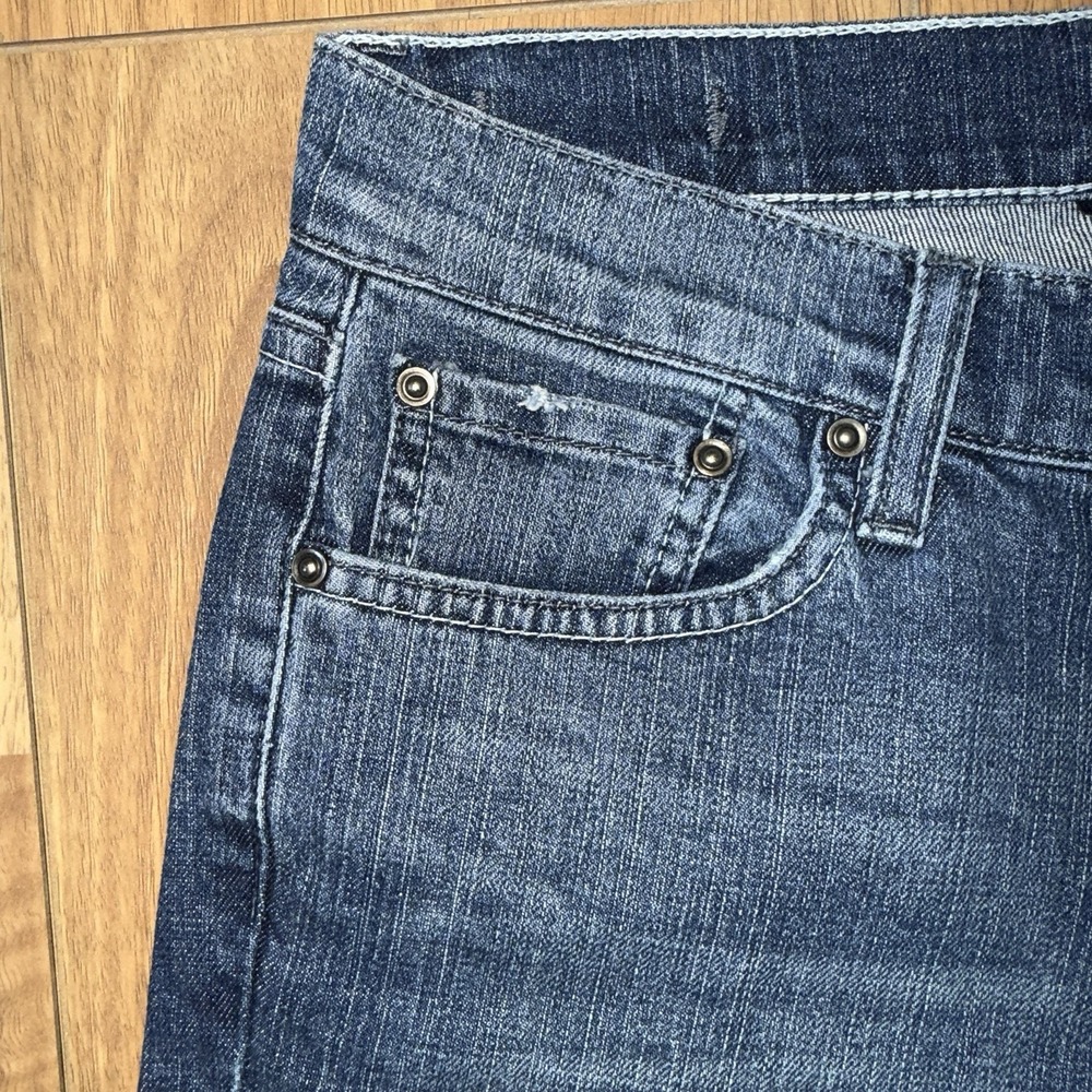 Women's Y2K Style Lucky Brand Dungarees Classic Rider Crop Jeans Blue Size 6/28 - Picture 3 of 6